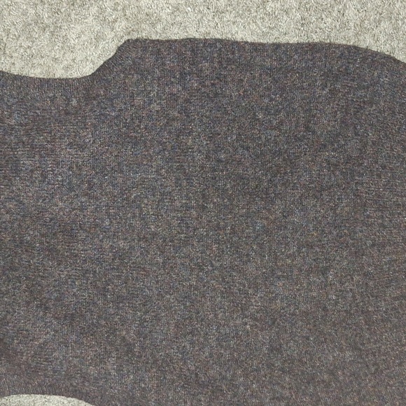 Pure Italian wool made in Italy oversized v-neck sweater vest - S - plaid brown - Picture 7 of 9